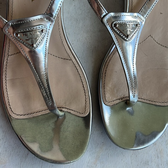 Prada thong low wedge sandals - Picture 3 of 10